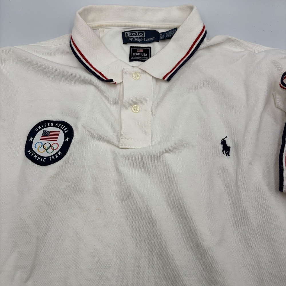 Polo Ralph Lauren Men's XXL White Team USA Graphic Tipped Classic Fit Polo Shirt